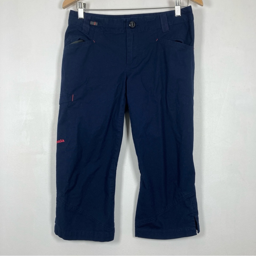 Patagonia Venga Rock Capri Pants Women's Stretch Organic Cotton Navy Vacation 4